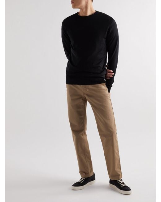 John Smedley Black Lundy Merino Wool Sweater for men