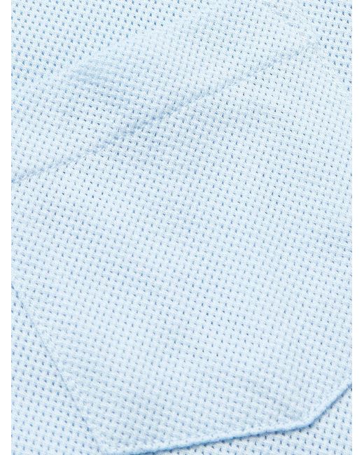 Sunspel Blue Riviera Slim-Fit Cotton-Mesh Polo Shirt for men