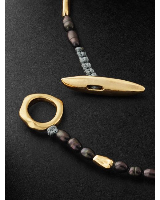 MAOR Black Hokkaido 18-Karat And Pearl Bracelet for men