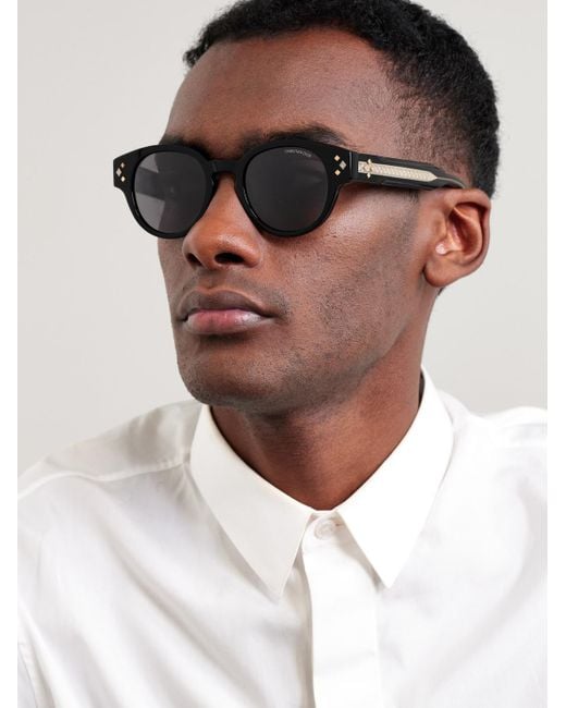Dior Black Cd Diamond R2I Acetate And-Tone Round-Frame Sunglasses for men