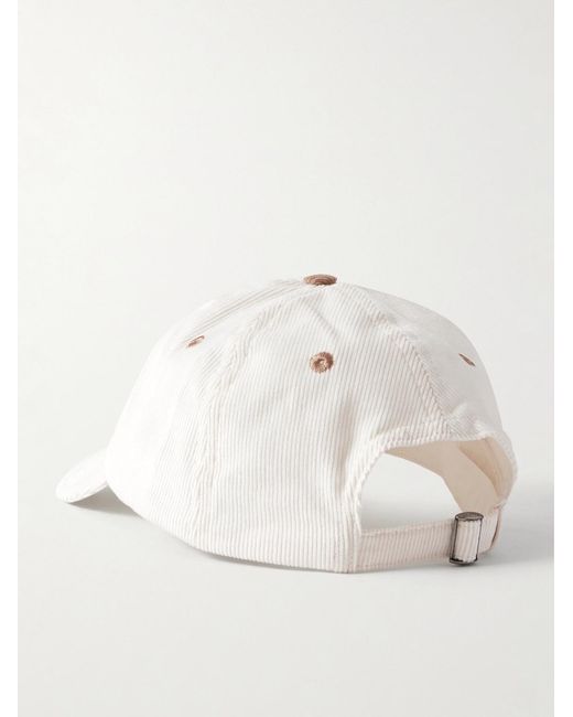 Drake's Natural Motel Appliquéd Cotton-corduroy Baseball Cap for men