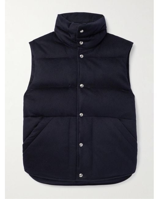 Loro Piana Blue Lucio Quilted Storm System Cashmere Down Gilet for men