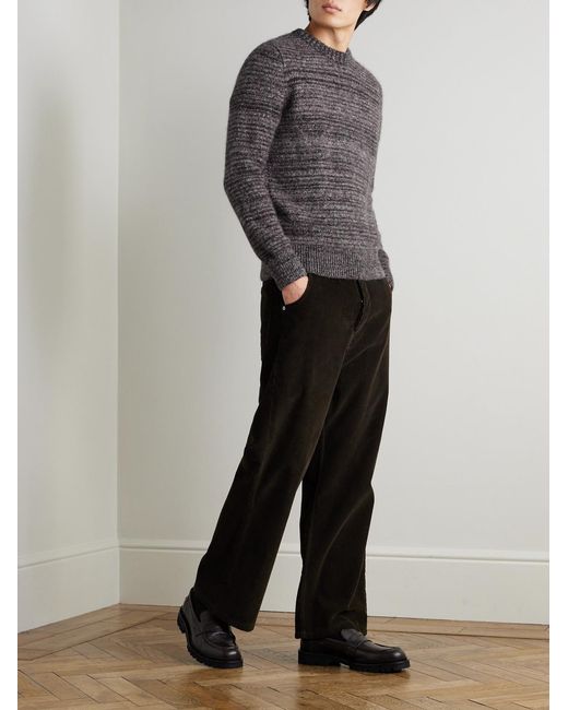 Oliver Spencer Gray Burley Slim-Fit Space-Dyed Knitted Sweater for men