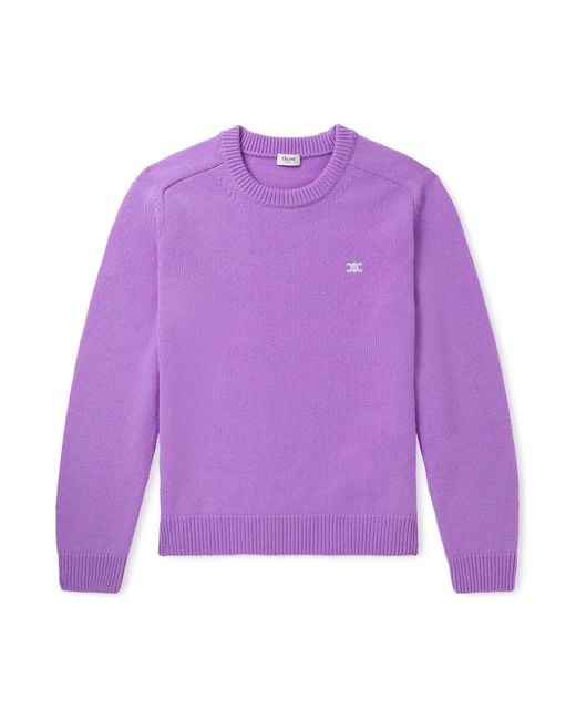 Céline Purple Wool And Cashmere-Blend Sweater for men