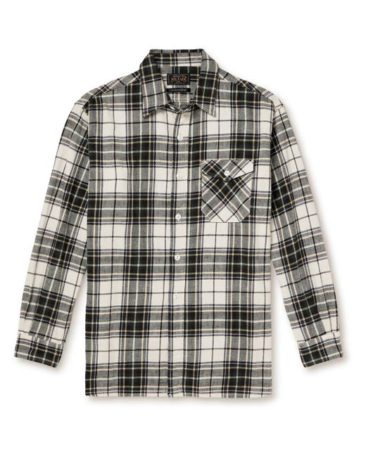 Beams Plus Gray Checked Cotton-flannel Shirt for men