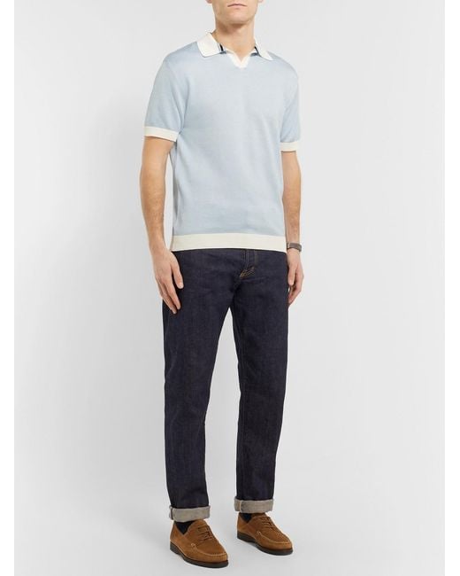 Mr P. Blue Slim-Fit Selvedge Denim Jeans for men