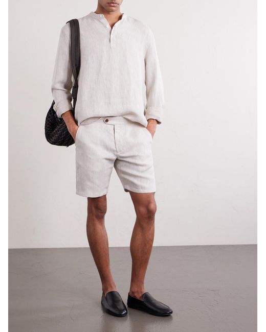 Mr P. White Linen Shirt for men
