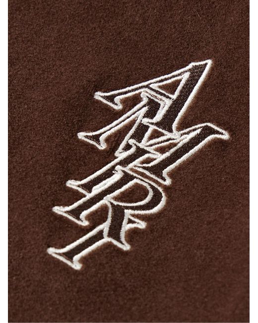 Giacca sportiva in velour di cotone con righe e logo ricamato Stack di Amiri in Brown da Uomo