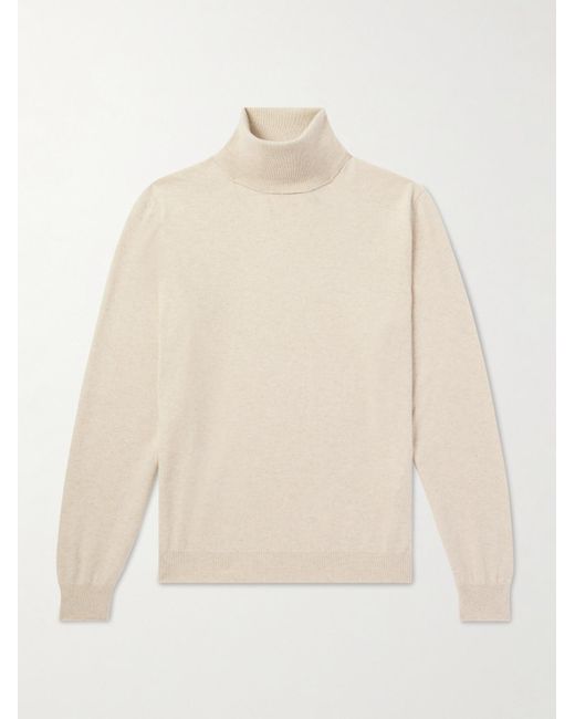 Loro Piana Natural Arona Cashmere Rollneck Sweater for men