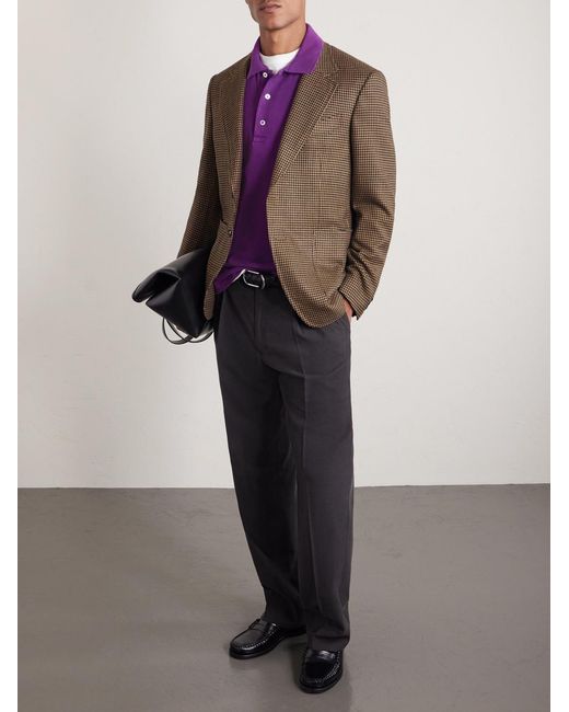 Tom Ford Purple Slim-fit Lyocell And Cotton-blend Piqué Polo Shirt for men