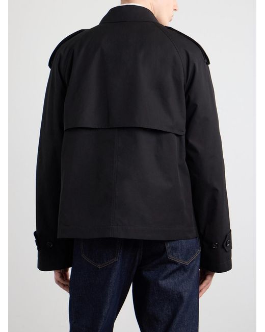 Burberry Black Cropped Cotton-Gabardine Trench Coat for men