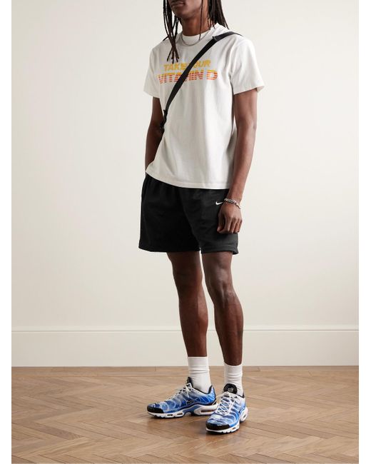 Nike Black Solo Swoosh Straight-leg Logo-embroidered Mesh Shorts for men