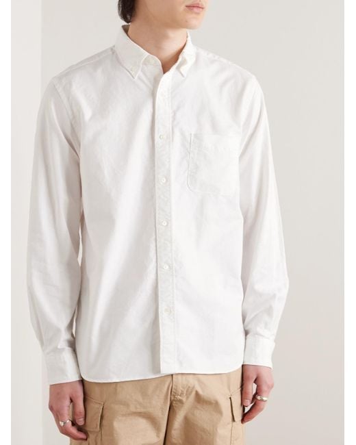 Beams Plus Hemd aus Baumwoll-Oxford mit Button-Down-Kragen in Natural für Herren