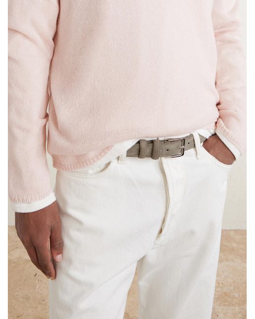 Mr P. Natural 3cm Suede Belt for men