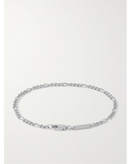 Tom Wood Natural Bo Slim Recycled Rhodium-plated Chain Bracelet for men