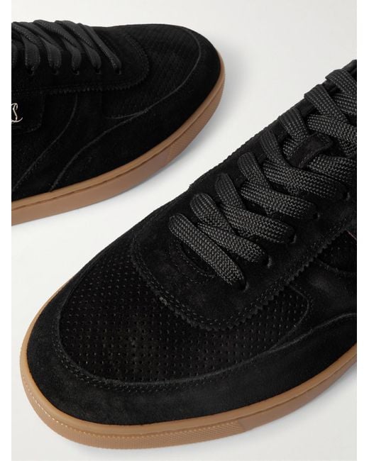Christian Louboutin Black Tutti Rui Suede Sneakers for men