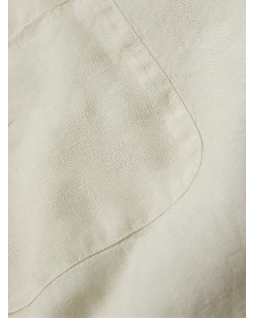 Loro Piana White André Linen Polo Shirt for men