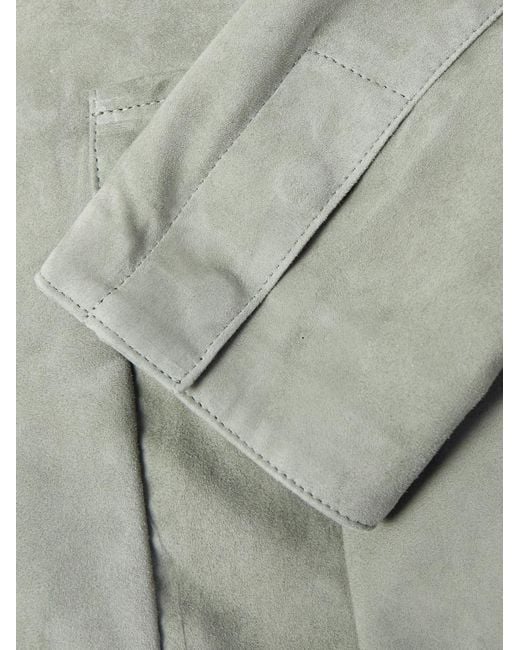 STÒFFA Gray Suede Bomber Jacket for men