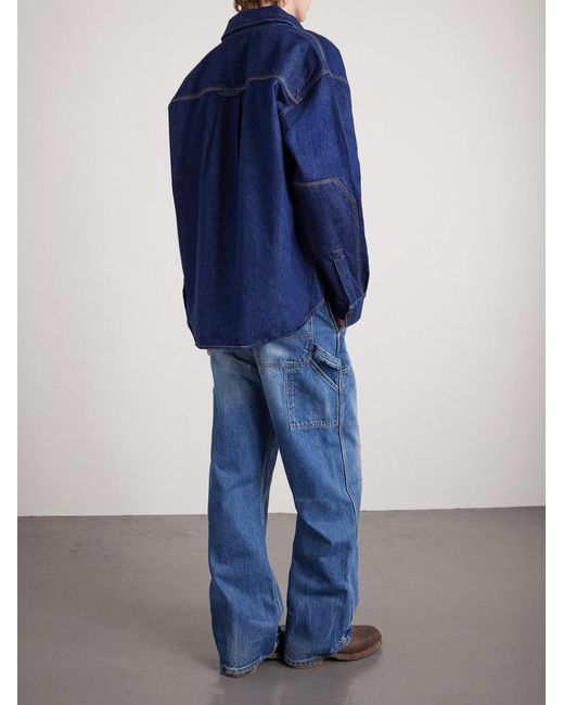 CHERRY LA Blue Carpenter Wide-Leg Jeans for men