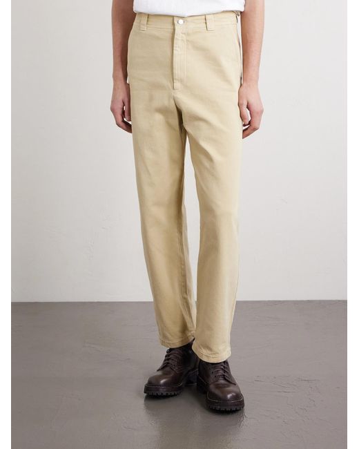 A.P.C. Natural Ville Cropped Straight-leg Cotton-gabardine Chinos for men