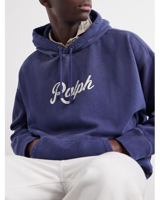 Polo Ralph Lauren Blue Logo-Print Cotton-Jersey Hoodie for men