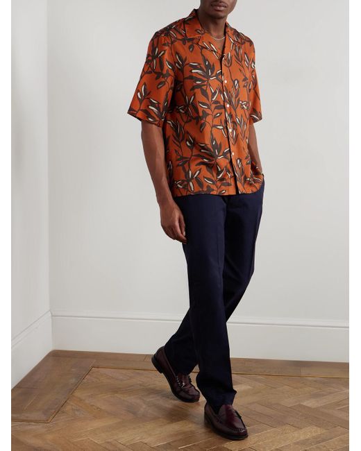 Officine Generale Gerade geschnittene Hose aus Baumwoll-Twill in Stückfärbung in Blue für Herren