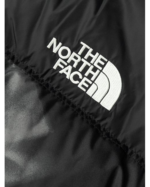 The North Face Black 1996 Retro Nuptse Printed Quilted Shell Hooded Down Jacket for men