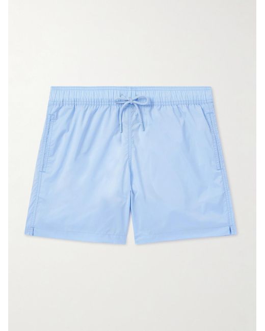 Frescobol Carioca Blue Salvador Straight-leg Mid-length Swim Shorts for men