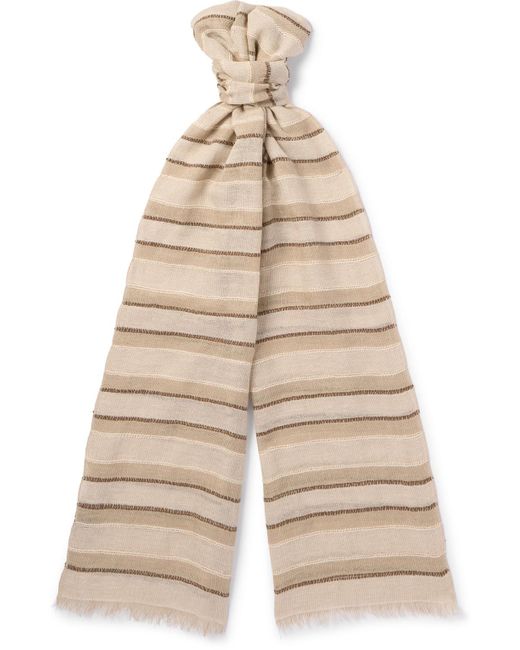 Loro Piana Natural Nakaumi Frayed Striped Silk for men