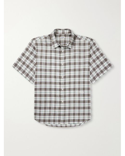 Burberry Gray Radmar Checked Cotton Shirt for men