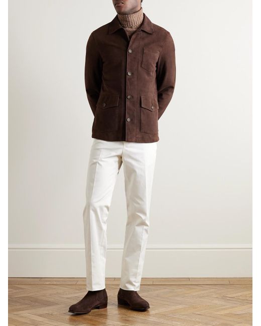 Kingsman White Slim-fit Straight-leg Cotton-blend Twill Chinos for men