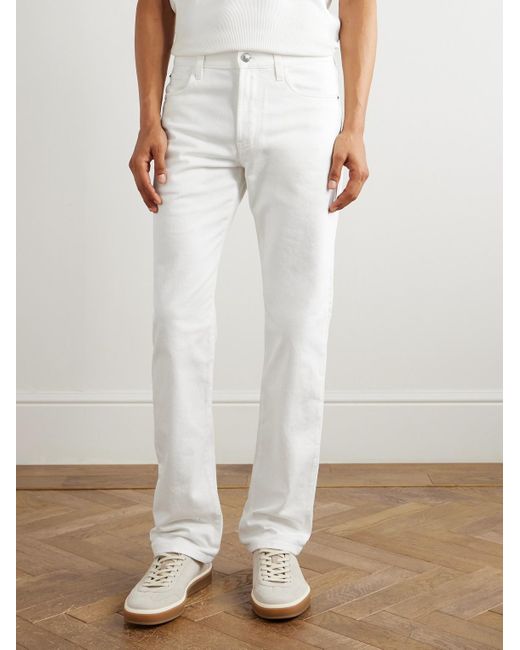Loro Piana White Quarona Slim-Fit Straight-Leg Jeans for men