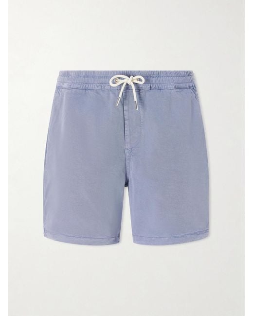 NN07 Blue Gregor Straight-Leg Tencel Lyocell And Lenzing Ecovero-Blend Twill Drawstring Shorts for men
