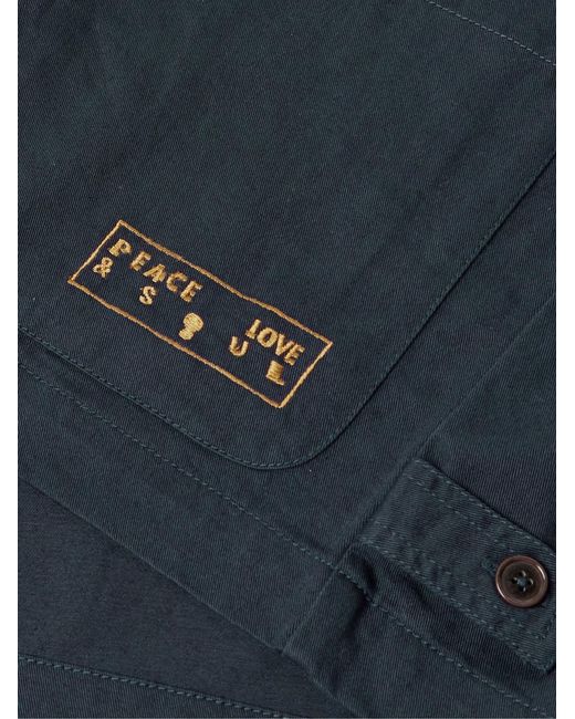 Universal Works Blue Embroidered Cotton-Twill Jacket for men