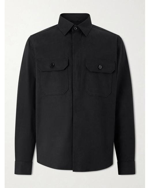 Zegna Black Cotton-Blend Overshirt for men