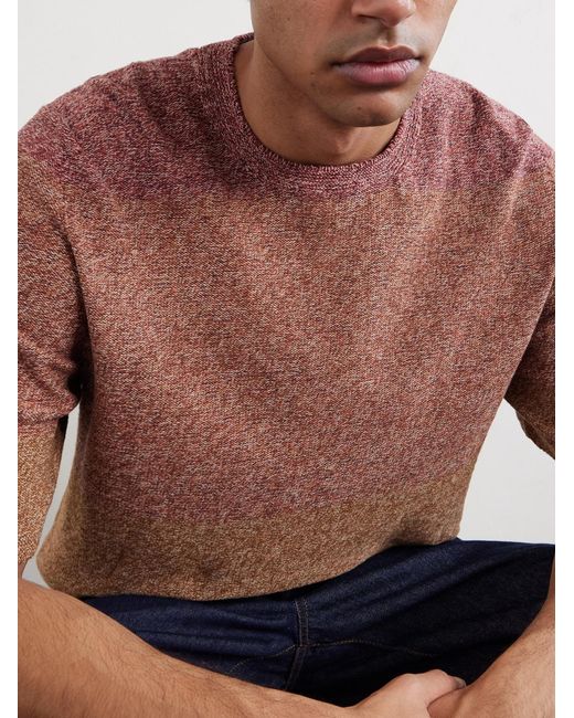 Inis Meáin Brown Scail Linen And Cotton-blend T-shirt for men