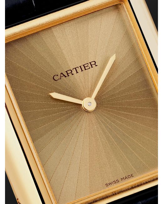 Cartier Black Tank Louis Medium Automatic 33.7Mm 18-Karat And Alligator Watch, Ref. No. Wgta0211 for men