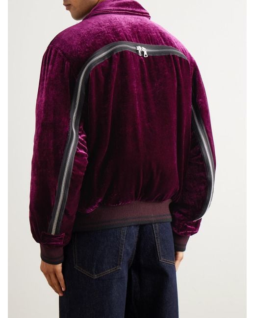 Dries Van Noten Bomberjacke aus Samt in Purple für Herren
