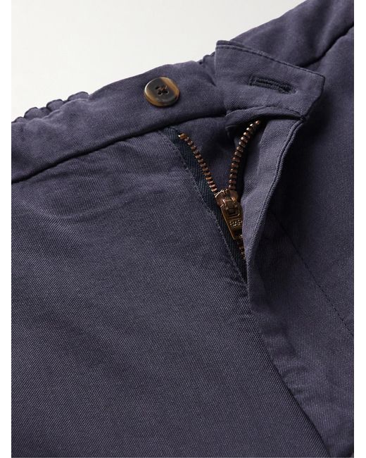 Boglioli Blue Tapered Virgin Wool-Twill Trousers for men