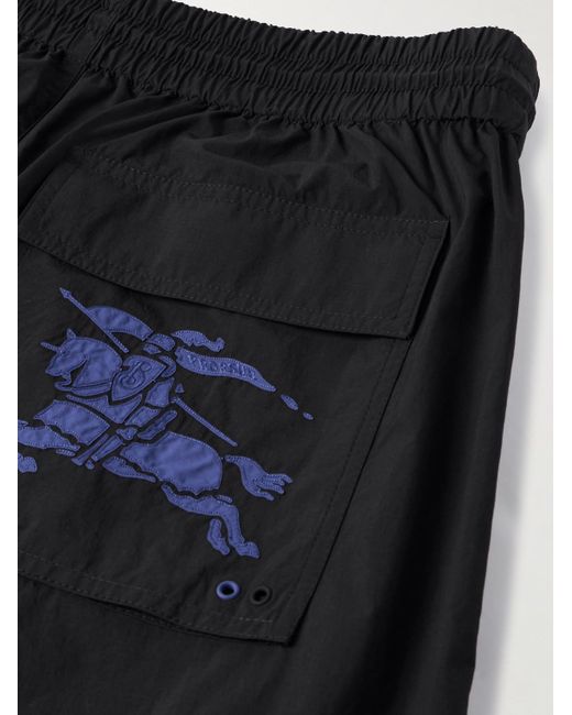 Burberry Black Wide-leg Logo-appliqued Nylon Cargo Trousers for men