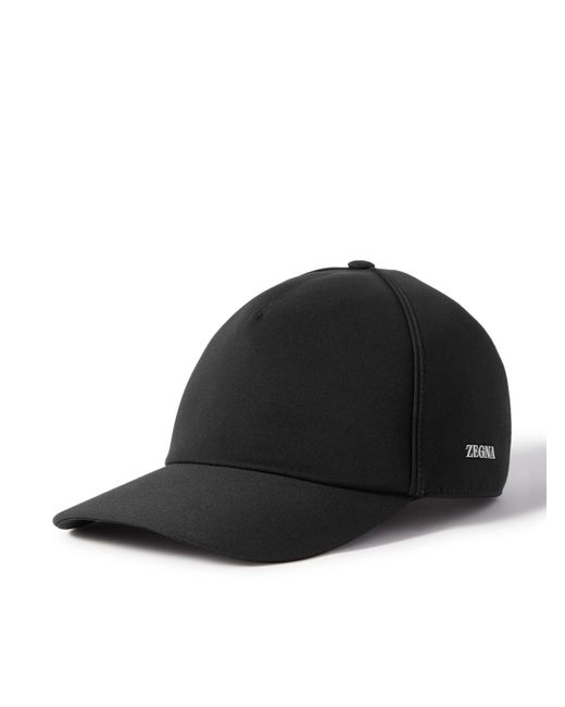 Zegna Black Logo-appliquéd Cotton And Wool-blend Twill Baseball Cap for men