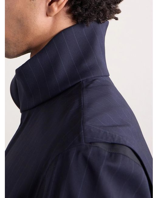 Sease Blue Wind Seeker Pinstriped Virgin Wool-blend Jacket for men
