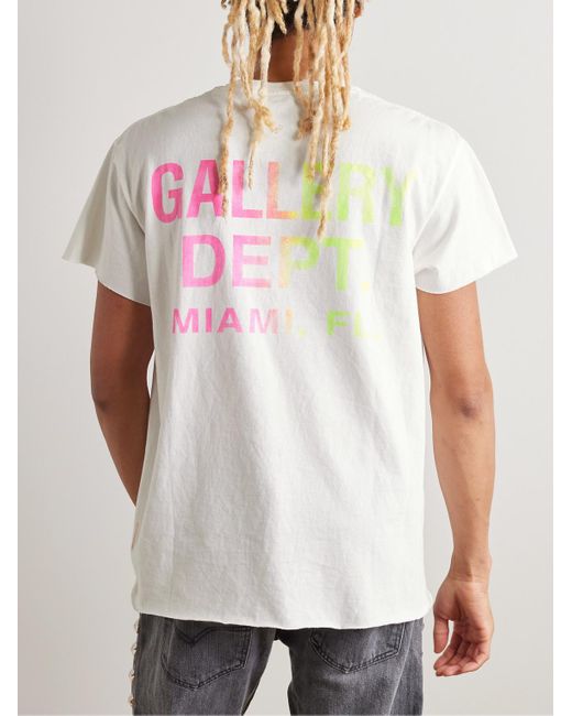 GALLERY DEPT. White Boardwalk Paint-splattered Logo-print Cotton-jersey T-shirt for men