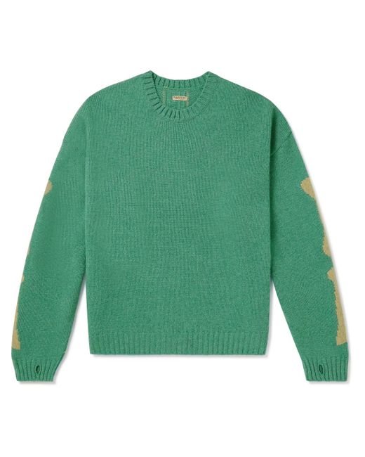 Kapital Intarsia Wool Sweater in Green for Men | Lyst