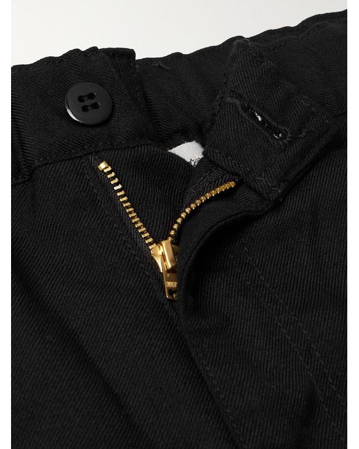 Remi Relief Black Straight-Leg Twill Trousers for men