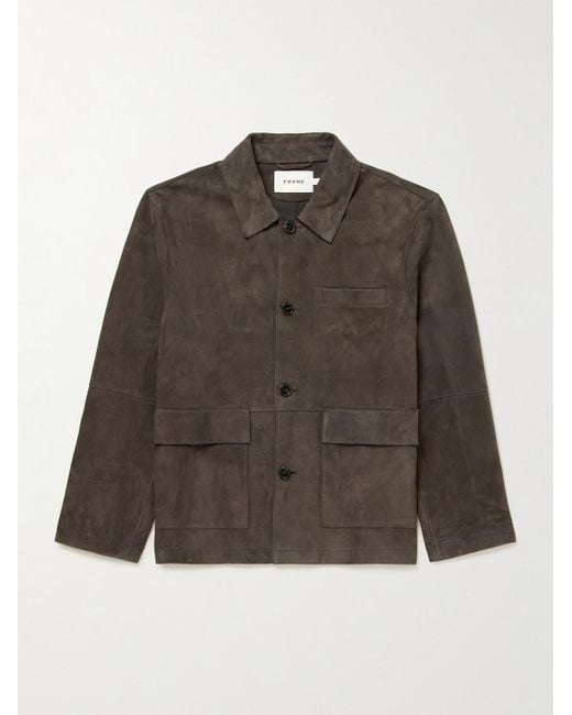 FRAME Brown Suede Chore Jacket for men