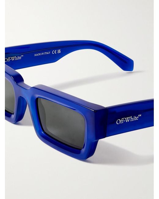 Off-White c/o Virgil Abloh Lecce Sonnenbrille mit rechteckigem Rahmen aus Azetat in Blue für Herren