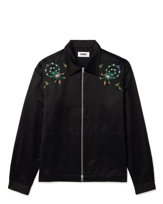 YMC Black Bowie Embroidered Brushed Cotton-blend Twill Blouson Jacket for men