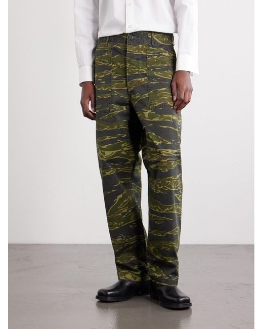 Orslow Green U.s. Army Fatigue Printed Straight-leg Rip-stop Cotton Trousers for men