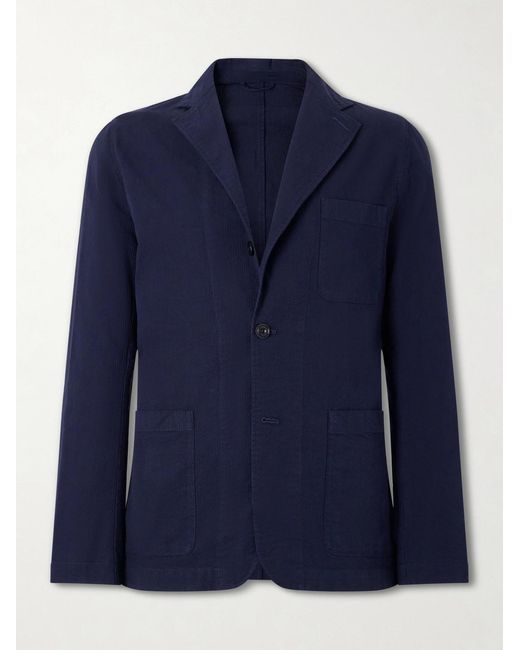 Hartford Blue Julian Textured Cotton Blazer for men
